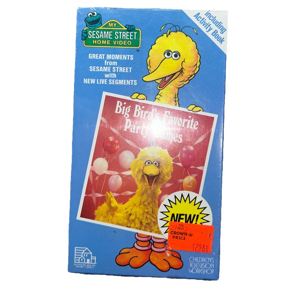 Sesame Street: Big Bird's Favorite Party Games VHS Tape 1988 Rare Cartoon SEALED